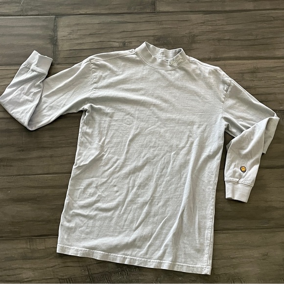 Chinatown Market Smiley Originals  Mock Neck Long Sleeve Shirt - Size Small - Picture 3 of 11